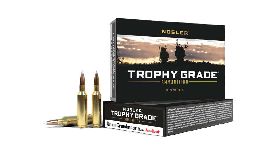 Nosler 6Mm Creedmoor 90Gr Accubond Trophy Grade Ammunition (20Ct) - 60142