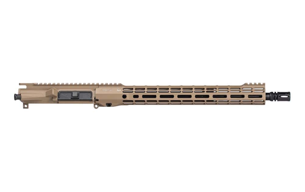 Aero Precision M4E1-T Complete Upper, 16" 5.56 HBAR Mid Barrel, 15" ATLAS S-ONE MLOK HG - FDE Cerakote Aero Precision Complete Upper - APAR700115M97|16" 5.56 HBAR Mid Barrel