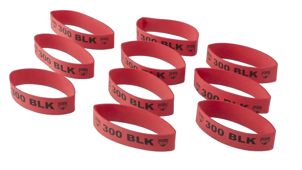 Faxon Magazine Marker Bands | 300 BLK Red | Pack of 10-FX300MB