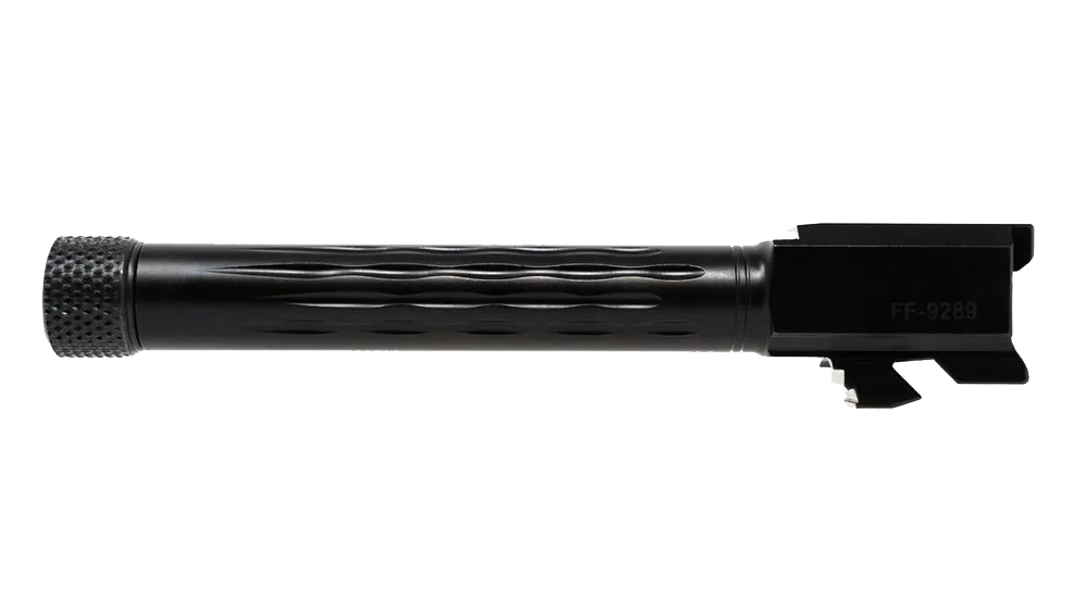 Faxon Match Series Flame Fluted 416R Ss Black Nitride Threaded Barrel For Glock 17® Gen 5 - Image 2