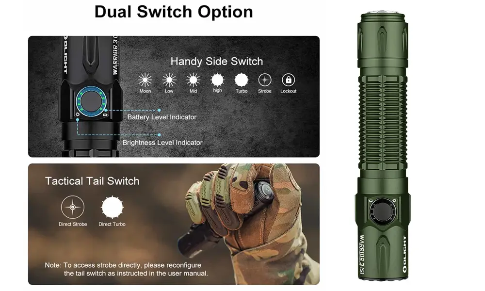 Buy Olight Warrior 3S High Beam Tactical Flashlight | OD Green