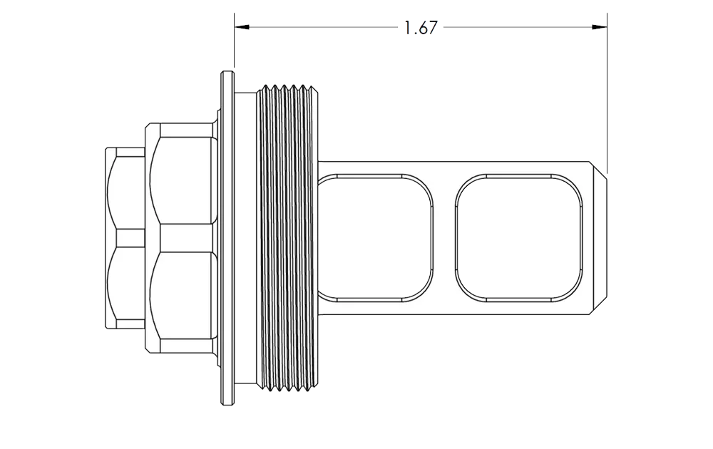 Faxon Muzzlok Stainless Steel Plan B Muzzle Brake | 1/2X28 | .250&Quot; Bore - Image 5