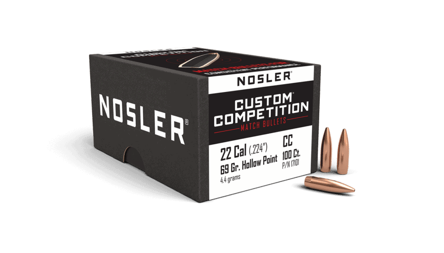Nosler 22 Caliber 69gr HPBT Custom Competition (100ct) - BN17101 Nosler 22 Cal 69gr HPBT Custom Competition (100ct)