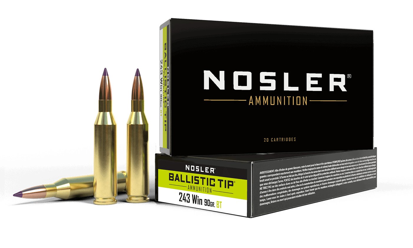 Nosler 243 Winchester 90gr Ballistic Tip Hunting Ammunition (20ct) - 40050 Nosler 243 Win 90gr Ballistic Tip Hunting Ammunition (20ct)