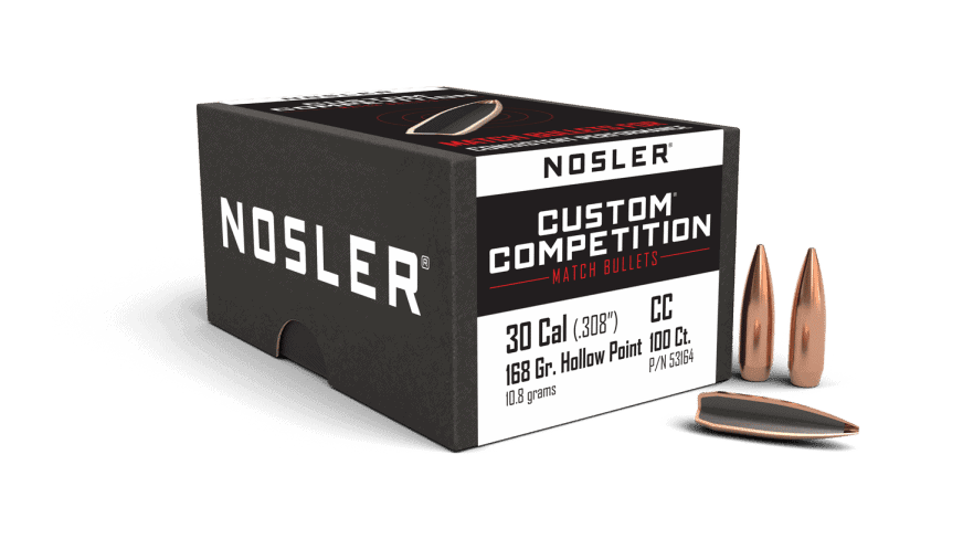 Nosler 30 Caliber 168gr HPBT Custom Competition (100ct) - BN53164 Nosler 30 Cal 168gr HPBT Custom Competition (100ct)