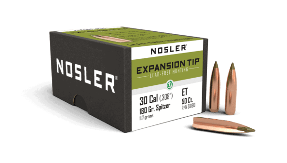 Nosler 30 Caliber 180Gr Expansion Tip Lead Free (50Ct) - Bn59180 Nosler 30 Cal 180Gr Expansion Tip Lead Free (50Ct)