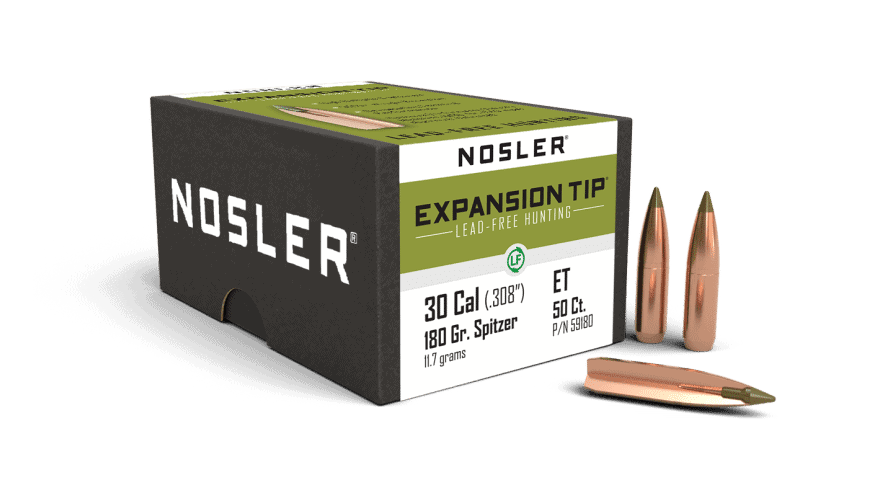 Nosler 30 Caliber 180gr Expansion Tip Lead Free (50ct) - BN59180 Nosler 30 Cal 180gr Expansion Tip Lead Free (50ct)