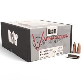Nosler 17290 Nosler 22 Cal 55gr Varmageddon Flat Base Hollow Point Bulk Bullets