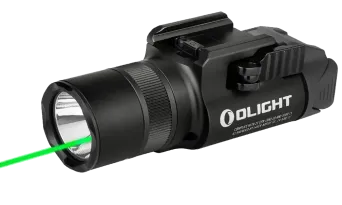 Olight Baldr Pro R Rechargeable Tactical Light With Green Laser | Black The Baldr Pro R Is A Purpose-Built Rail-Mounted Light And Visible Green Laser Designed For Duty Carry, Training, And Home Defense. Its Optical System Delivers Up To 1,350 Lumens With A Tight Central Hotspot And Generous Spill For Rapid Identification While Preserving Situational Awareness. With A Reach Of Roughly 200 Meters And About 10,000 Candela, The Beam Profile Balances Indoor Control With Outdoor Utility, Giving Users Confident Target Recognition On Long Hallways, Open Yards, And Range Bays Without Adding Excessive Bulk To The Handgun. A Rotary Selector Ring At The Bezel Provides Direct Access To Three Operating Modes: White Light Only, Green Laser Only, Or Light-And-Laser Together. Ambidextrous Rear Paddles Support Momentary Or Constant Activation From Either Side With A Natural Downward Press. The Driver And Thermal Management Regulate Output For Realistic, Sustained Runtimes, While Electronic Protections Guard The Internal Power Cell From Over-Discharge And Overheating. The Integrated Green Laser Is Housed Beneath The Led Emitter, Lowering Overall Height And Protecting Zero Under Routine Holster Use And Recoil Cycles. Power Comes From A Rechargeable Internal Battery Paired With Olight’s Two-In-One Magnetic Interface. The Included Cable Snaps To The Tail For Sealed Charging With No Open Ports, And The Same Interface Accepts An Optional Magnetic Remote Pressure Switch For Pistol-Caliber Carbines Or Long-Gun Configurations. Typical Duty Patterns Yield More Than An Hour Of Usable Light Depending On Mode And Ambient Temperature, And The Sealed Design Maintains Ipx4 Water Resistance For Reliable Operation In Rain And Adverse Conditions. The Aluminum Housing And Clamping Hardware Are Built To Withstand Daily Carry, Training Volume, And Repeated Mounting. Mounting Is Quick And Repeatable Via A Locking Swing-Arm Clamp That Interfaces With Both Gl-Pattern And 1913 Picatinny Rails. The Clamp Geometry Resists Recoil-Induced Shift And Accommodates Normal Tolerance Differences Across Frames. Windage And Elevation Adjustments Are Accessible For Precise Zeroing And Hold Their Setting Through Common Training Round Counts. Because The Light Body Sits Low With The Laser Integrated Into The Main Housing, Switch Reach Is Natural On Most Frames And Holster Fit Remains Straightforward. Holster Compatibility Is Broad And Supported By Major Manufacturers. Alien Gear Options Cover Popular Glock Duty And Mos Models Such As G17 And G19 Families, As Well As G19X, G44, G45, And G47 Mos. Their Fit Map Also Includes Sig Sauer P320 And Smith &Amp; Wesson M&Amp;P9 M2.0 Compact And 4.25-Inch Variants, Including Performance Center And C.o.r.e. Models. Werkz Publishes Dedicated Fits For Palmetto State Armory Dagger Compact And Full Size Frames, Polymer80 Pf45 And Pf940 Series, Sct 17 And 19 Frames, Shadow Systems Cr920 And Mr920L, And Springfield Armory Hellcat, Hellcat Osp, And Hellcat Rdp Configurations. Reference Charts Further Indicate Compatibility Across Fn 509 Series (Including Tactical And Mrd), Cz 75 Sp-01 Families Plus P-07, P-09, And P-10 C/F Including Optics-Ready Models, Walther Ppq And Q5 Lines, Hk Vp9/Vp40/P30 Families, Ruger Security-9 And American, Taurus G2/G3 Series, Beretta Apx And Px4 Variants, Steyr M9-A1 And L9-A2 Mf, And Kel-Tec Pf-9. In The Box You Receive The Baldr Pro R Unit With Integrated Battery, Magnetic Usb Charging Cable, And Rail Hardware For Gl And 1913 Interfaces. The Compact Footprint, Selector-Ring Mode Control, Ambidextrous Paddles, And Wide Holster And Firearm Fit Map Minimize Setup Time And Simplify Cross-Platform Use. For Shooters Who Need A Reliable White-Light/Green-Laser Solution That Mounts Fast, Charges Cleanly, And Integrates With Common Holster Ecosystems, The Baldr Pro R In Black Offers A Durable, Professional-Grade Answer. Olight Baldr Pro R Rechargeable Tactical Light With Green Laser | Black, Baldr Pro R Weapon Light, Green Laser Pistol Light, 1350 Lumen Rail Light, Rechargeable Handgun Light, Gl And 1913 Rail Light, Magnetic Charging Weaponlight, Ambidextrous Paddle Light, Long Throw Pistol Light, Duty Holster Compatible Weapon Light, Adjustable Zero Laser Light, Aluminum Rail Mounted Flashlight, Ipx4 Tactical Light, Compact Pistol Light, Light And Laser Combo