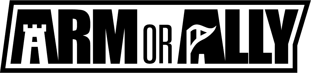 Arm or Ally Logo Black Text Banner