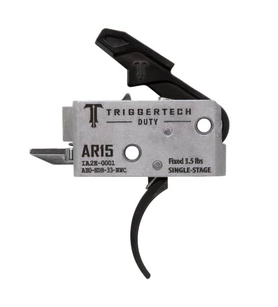 TriggerTech AR-15 Duty Single-Stage Trigger, PVD Black Curved