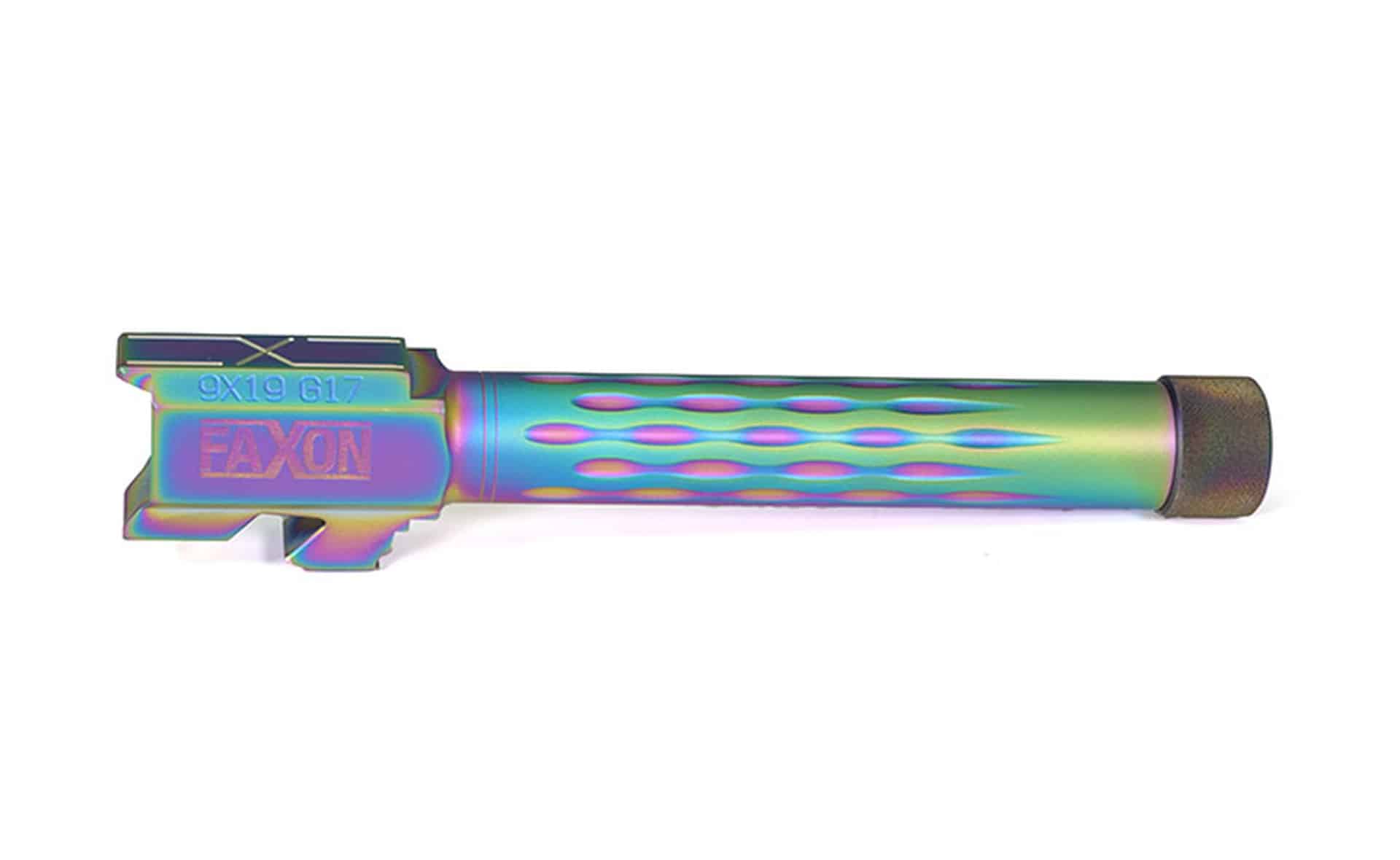 Faxon Flame Fluted Threaded Chameleon Barrel For Glock 17