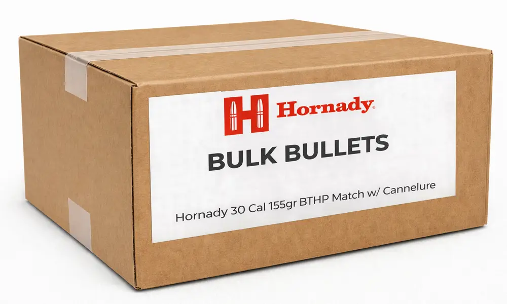 Hornady 30 Cal 155gr BTHP Match with Cannelure (Bulk / OEM)