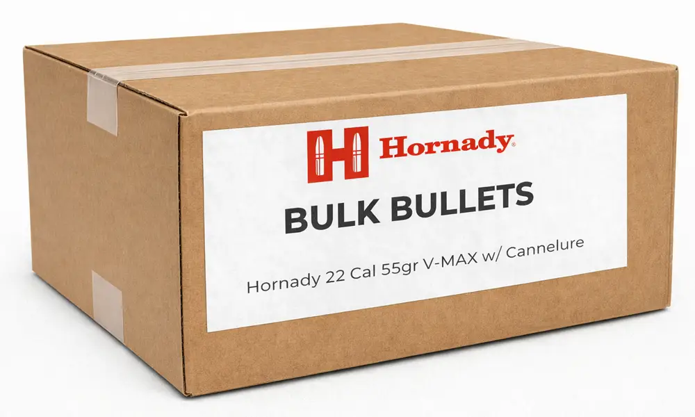 Hornady 22 Cal 55gr V-MAX with Cannelure (Bulk / OEM)