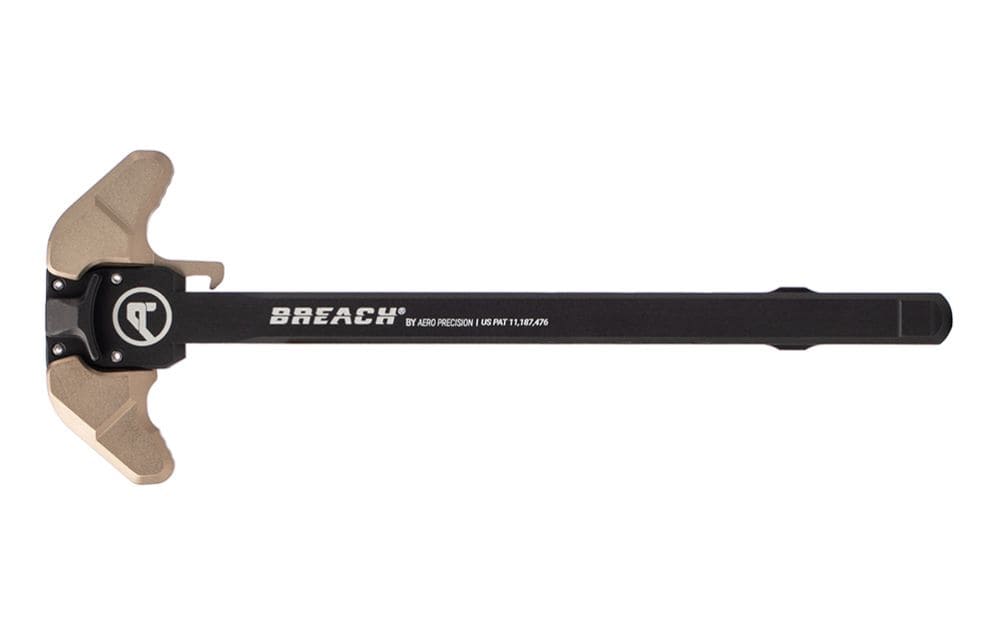 Aero Precision AR-15 BREACH Ambidextrous Charging Handle, Small Lever, Kodiak Brown
