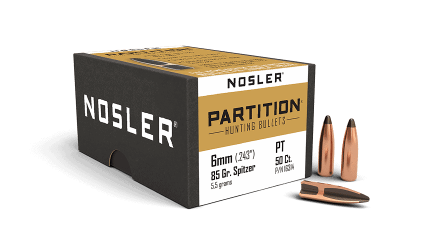 Nosler 243 Cal 6mm 85gr Partition (50ct)