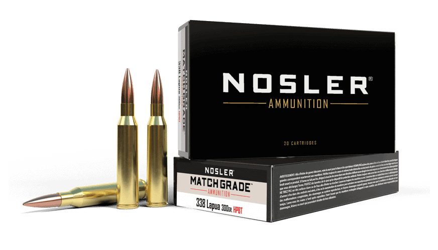 Nosler 338 Lapua Mag 300gr HPBT Custom Competition Match Grade Ammunition (20ct)