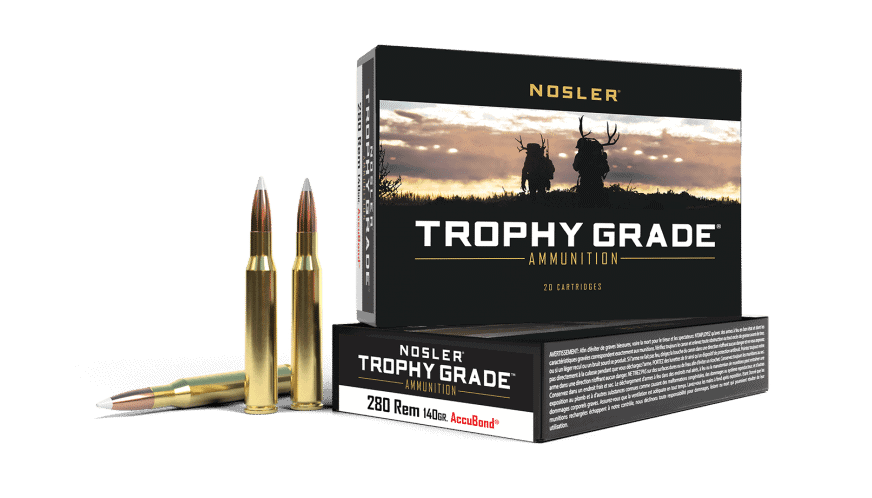 Nosler 280 Rem 140gr AccuBond Trophy Grade Ammunition (20ct)