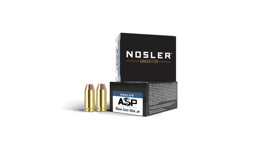 Nosler 10mm 180gr JHP ASP Handgun Ammunition (20ct)