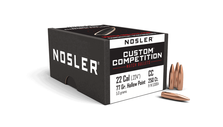 Nosler 22 Cal 77gr HPBT Custom Competition (250ct)