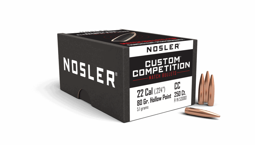Nosler 22 Cal 80gr HPBT Custom Competition (250ct)