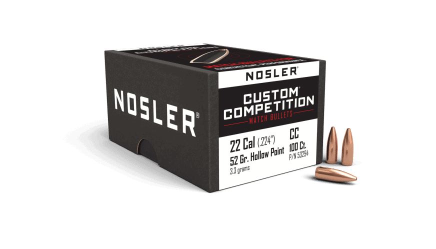 Nosler 22 Cal 52gr Custom Competition HPBT (100ct)
