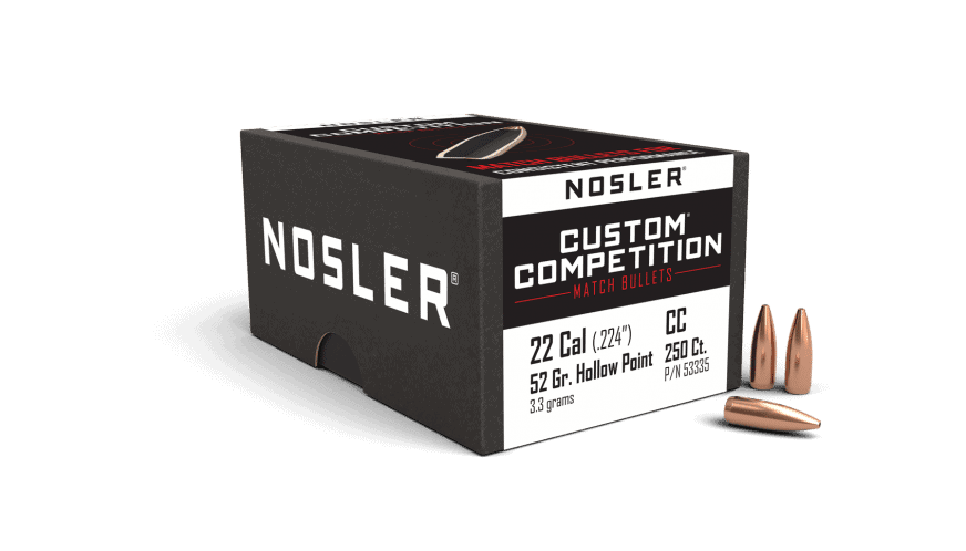 Nosler 22 Cal 52gr HPBT Custom Competition (250ct)