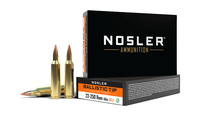 Nosler 22-250 Rem 40gr Ballistic Tip Lead Free Varmint Ammunition (20ct)