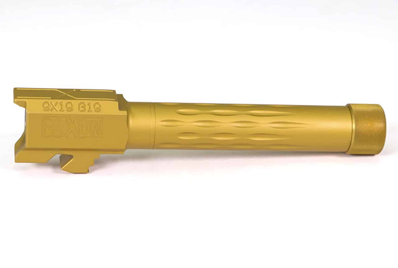 Faxon Flame Fluted Threaded TiN Barrel For Glock 19