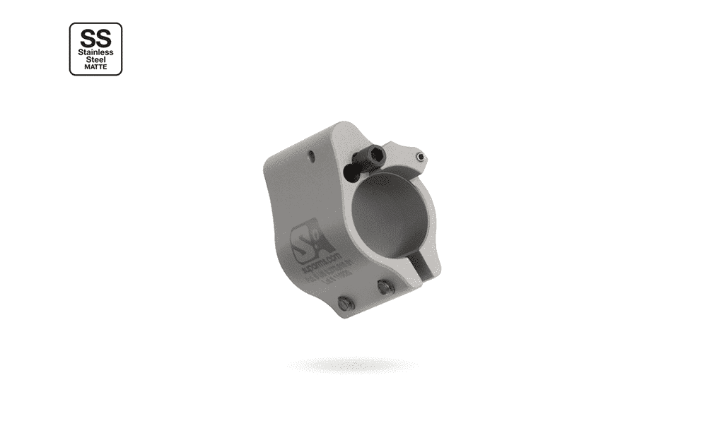 Superlative Arms .625" Adjustable Gas Block, Clamp On Mount, Stainless Matte