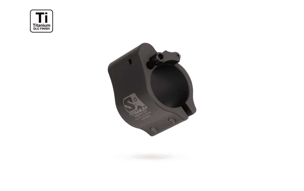 Superlative Arms .750" Adjustable Titanium Gas Block, Clamp On Mount, Dark DLC