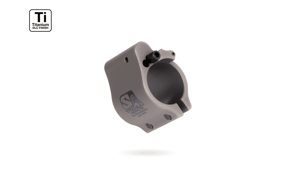 Superlative Arms .750" Adjustable Titanium Gas Block, Clamp On Mount, Grey DLC