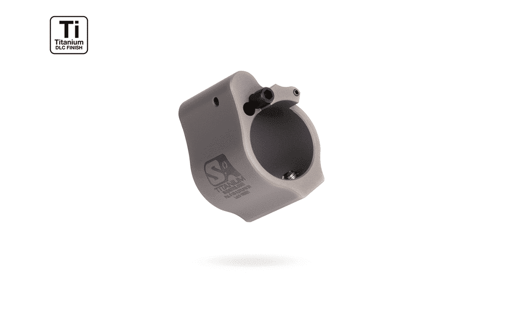 Superlative Arms .750" Adjustable Titanium Gas Block, Set Screw Mount, Grey DLC