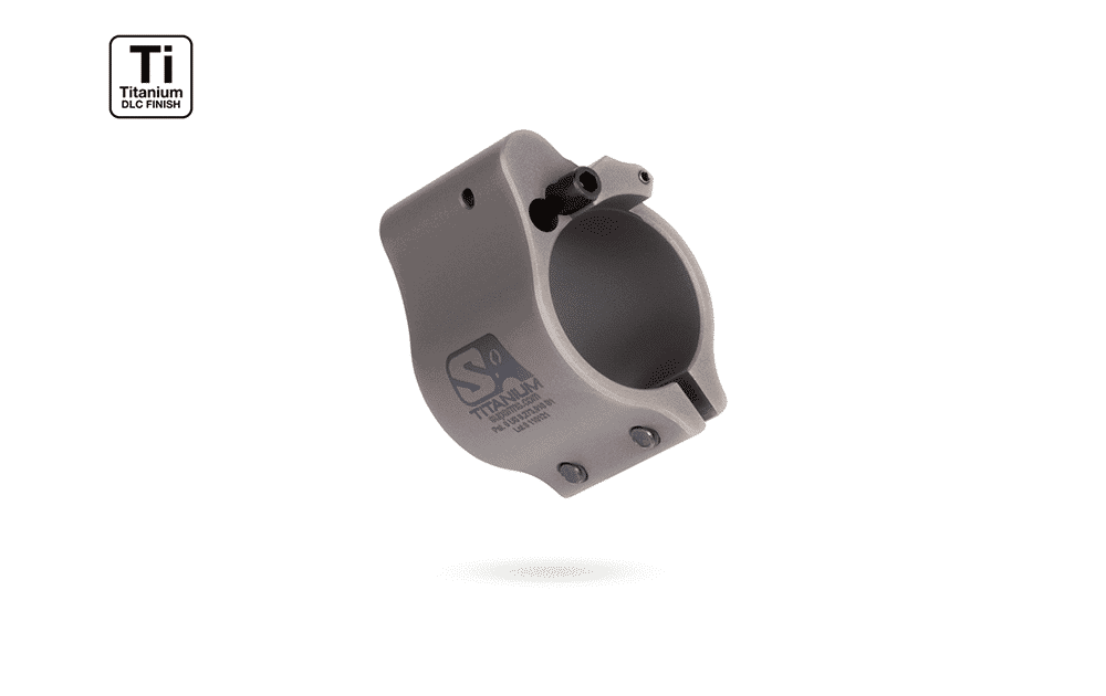 Superlative Arms .875" Adjustable Titanium Gas Block, Clamp On Mount, Grey DLC