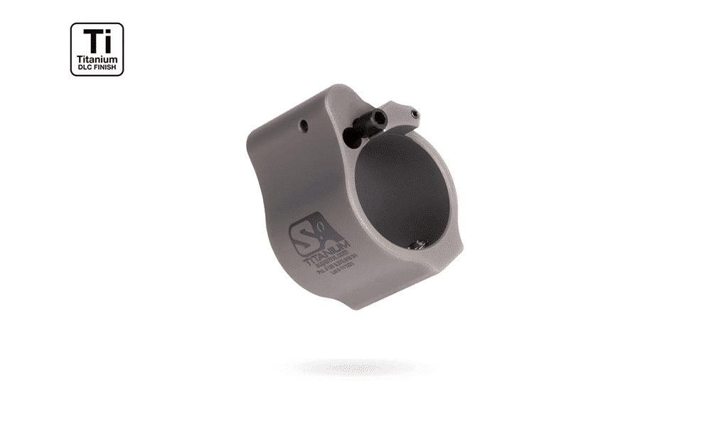 Superlative Arms .875" Adjustable Titanium Gas Block, Set Screw Mount, Grey DLC