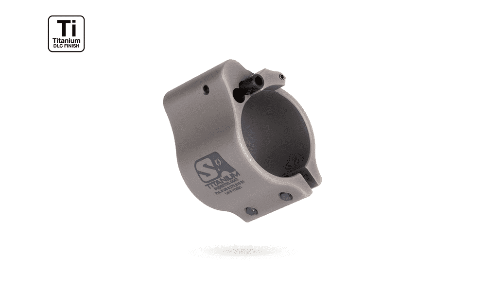 Superlative Arms .936" Adjustable Titanium Gas Block, Clamp On Mount, Grey DLC