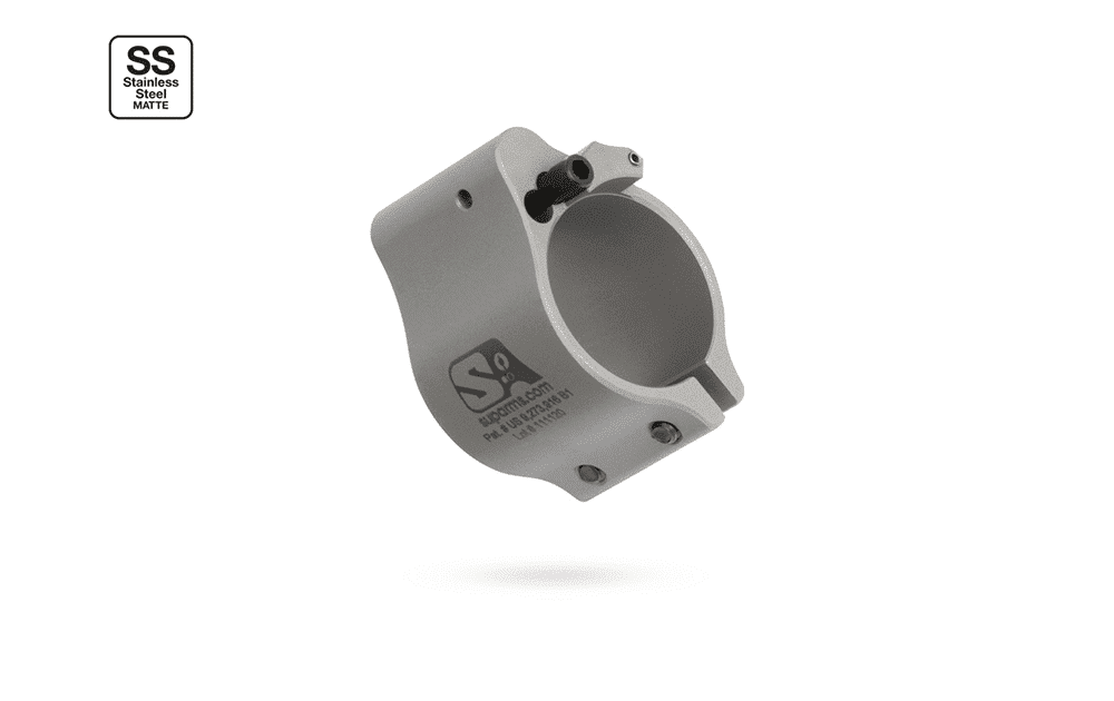 Superlative Arms .936" Adjustable Gas Block, Clamp On Mount, Stainless Matte