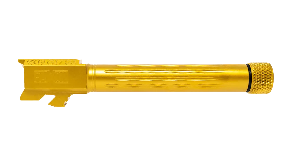 Faxon Match Series Flame Fluted 416R SS TiN PVD Threaded Barrel for Glock® 17 Gen 5