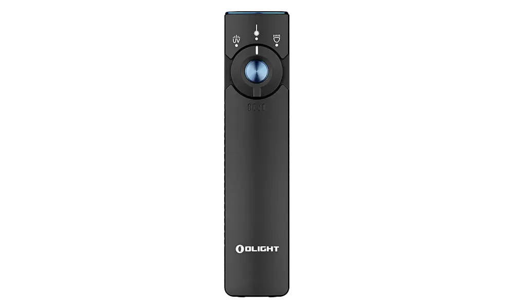 Olight Arkfeld Pro Flat EDC Flashlight with LED Light UV and Laser, 5700k-6700k, Black