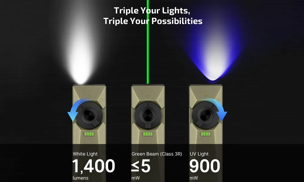 Olight Arkfeld Ultra 3-In-1 Edc Flashlight With O-Aluminum | 4000K-5000K | Olive Green - Image 5