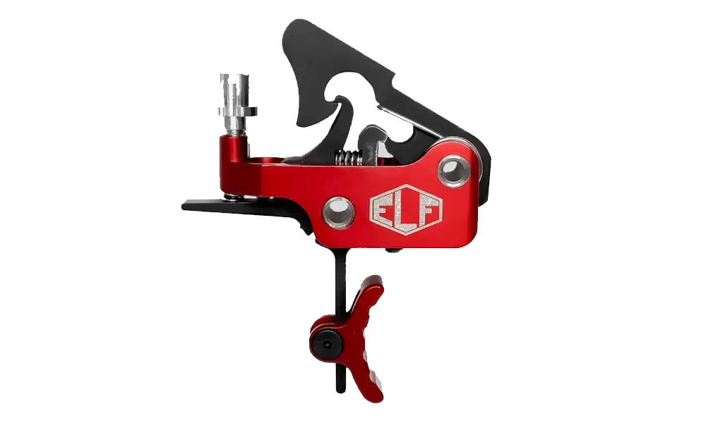 Elftmann ELF APEX, AR Drop-In Trigger with FA Knob, Curved, 2.75 lb, Red