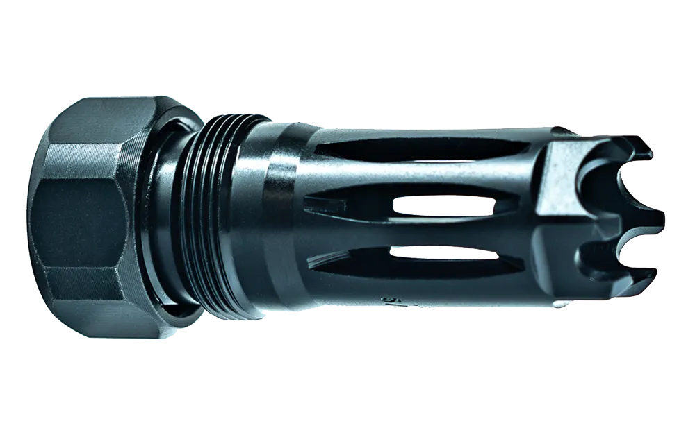 Faxon Muzzlok Stainless Steel Plan B Flash Hider, 5/8x24, .375" Bore