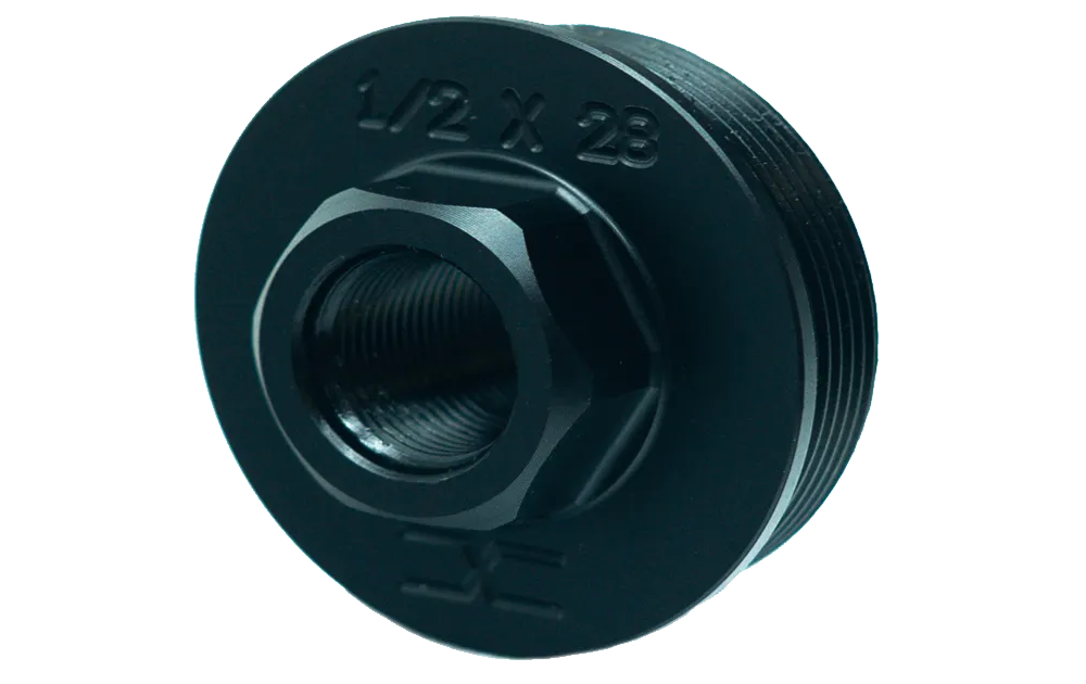 Faxon Stainless Steel Direct Thread to Hub Adapter, 1/2x28