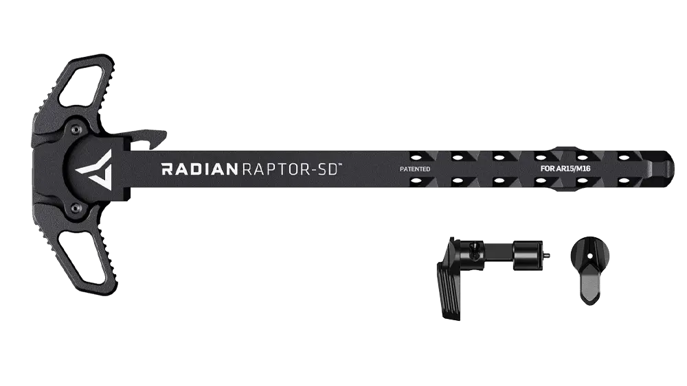 Radian Raptor-SD AR-15 Ambidextrous Charging Handle & Talon 45/90 2-Lever Ambidextrous Safety Selector Combo, Black