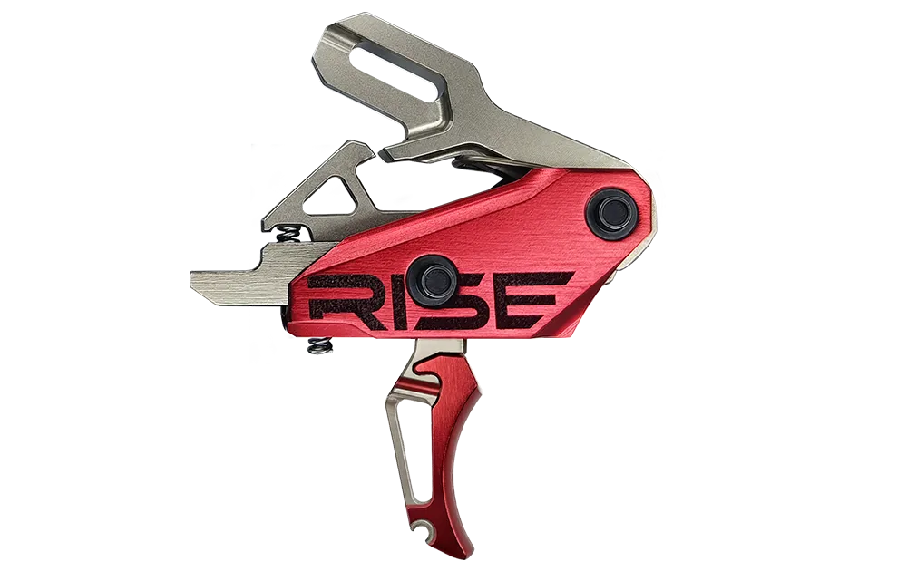 RISE Armament Rev 535 Slide-and-Snap AR Trigger, Silver/Red