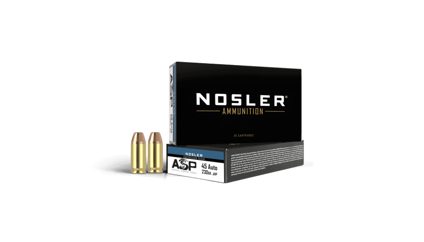 Nosler 45 ACP 230gr JHP ASP Handgun Ammunition (50ct)