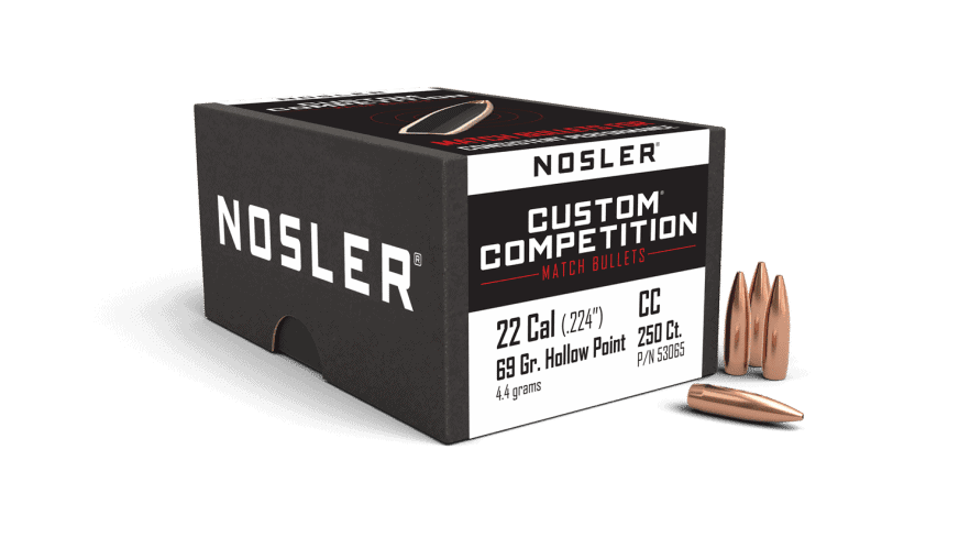 Nosler 22 Cal 69gr HPBT Custom Competition (250ct)