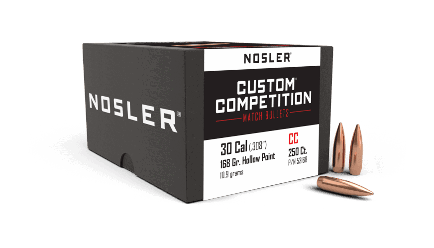 Nosler 30 Cal 168gr HPBT Custom Competition (250ct)