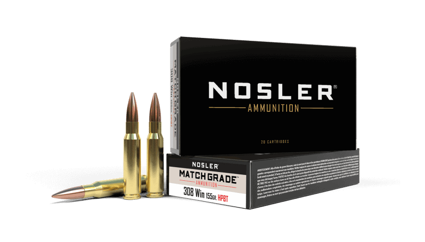Nosler 308 Win 155gr HPBT Custom Competition Match Grade Ammunition (20ct)