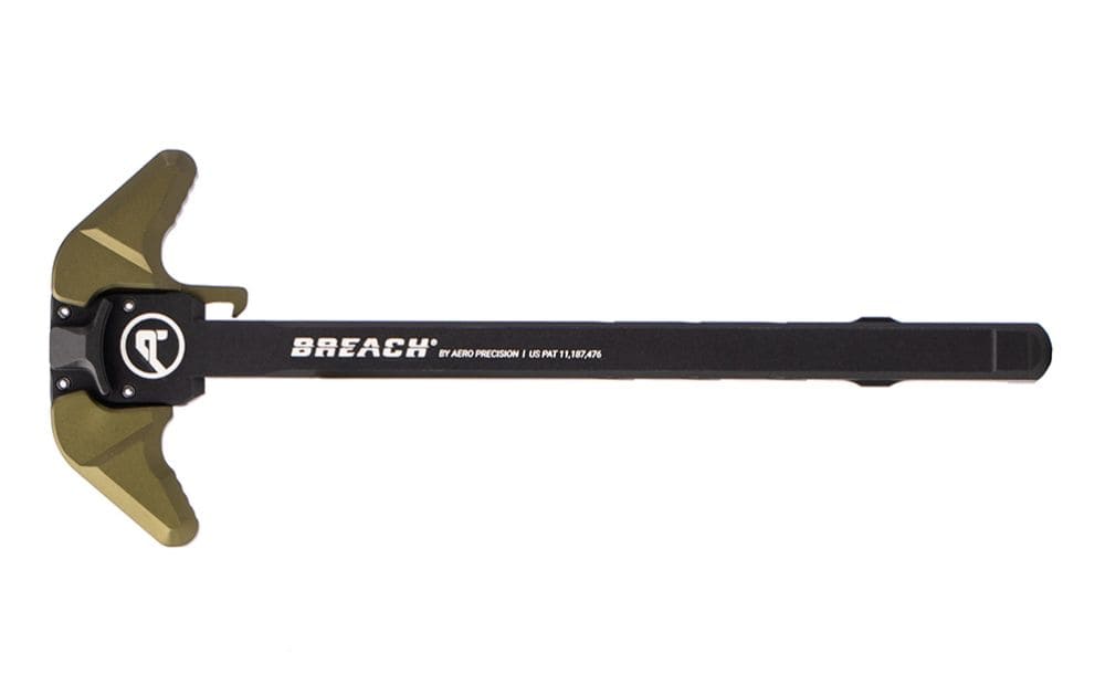 Aero Precision AR-15 BREACH Ambidextrous Charging Handle, Large Lever, OD Green / Black